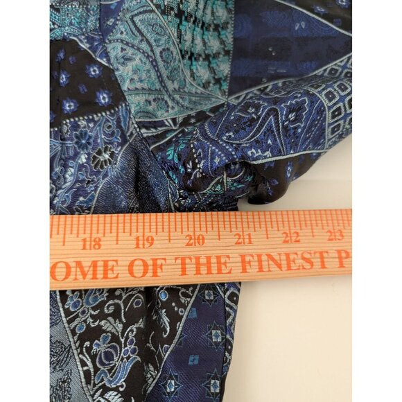 Coldwater Creek Paisley Patchwork Jacket Womens Size Large Blue Artsy Button Up - Picture 9 of 10